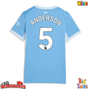 Manchester City Elliot Anderson #5 Replica Home Stadium Shirt for Women 2026-27 Short Sleeve